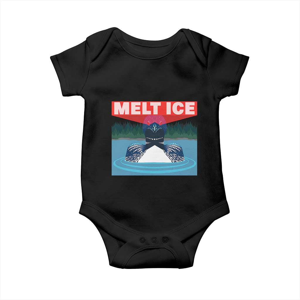 Melt Ice Red Eye Laser Loon Baby Onesie Political Resistance Minnesota Protest