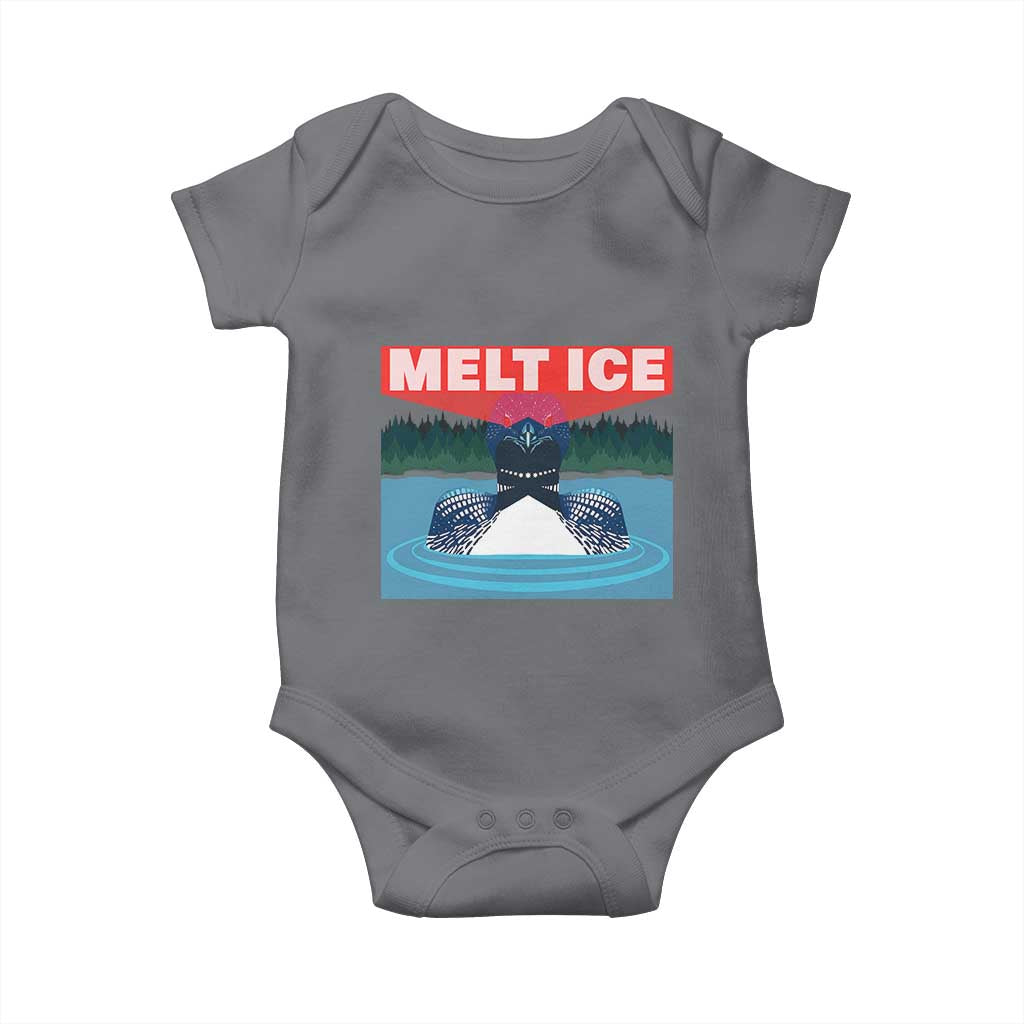Melt Ice Red Eye Laser Loon Baby Onesie Political Resistance Minnesota Protest