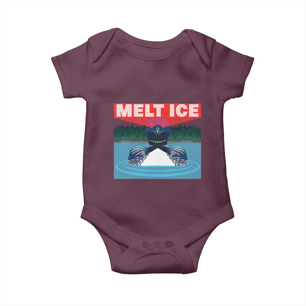 Melt Ice Red Eye Laser Loon Baby Onesie Political Resistance Minnesota Protest