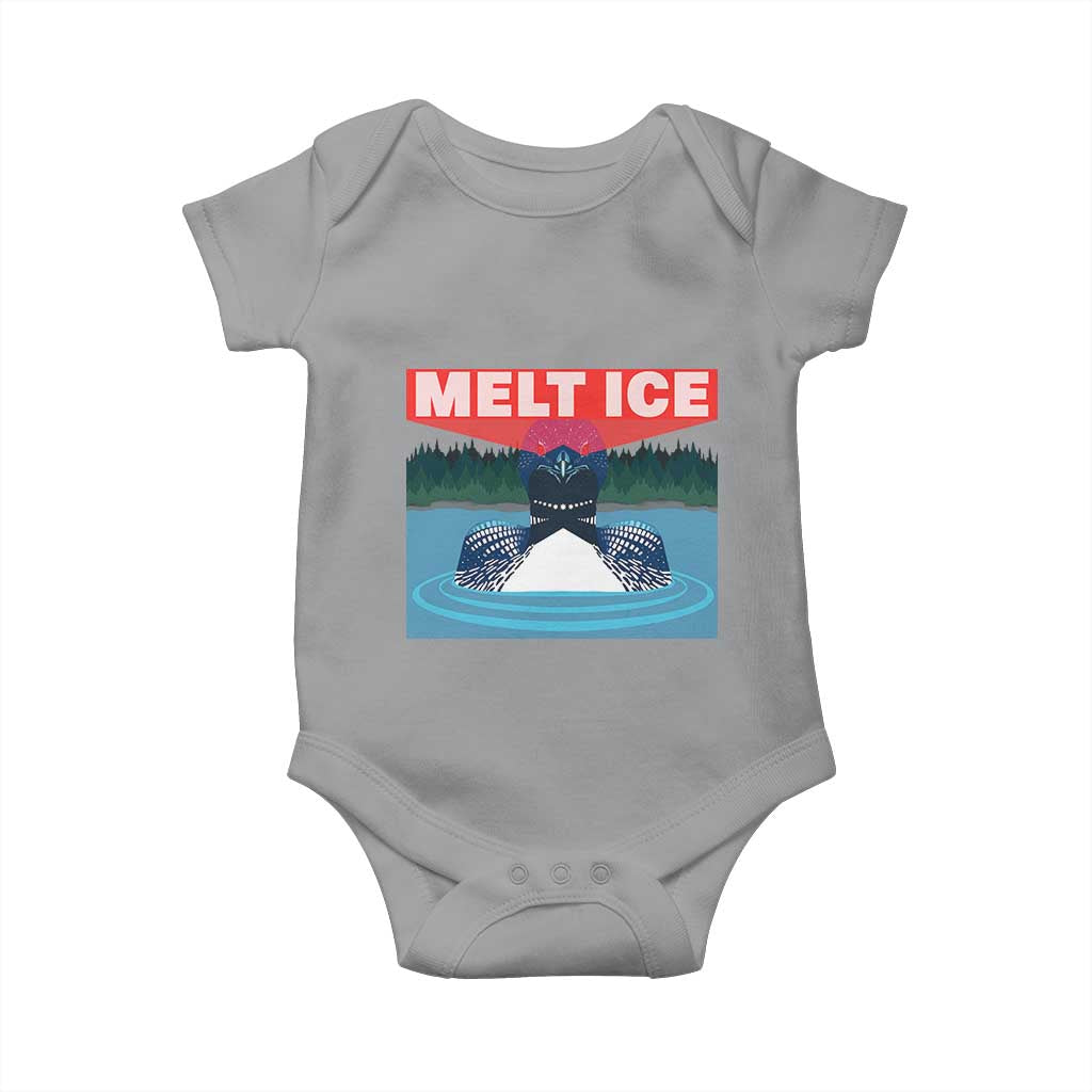 Melt Ice Red Eye Laser Loon Baby Onesie Political Resistance Minnesota Protest