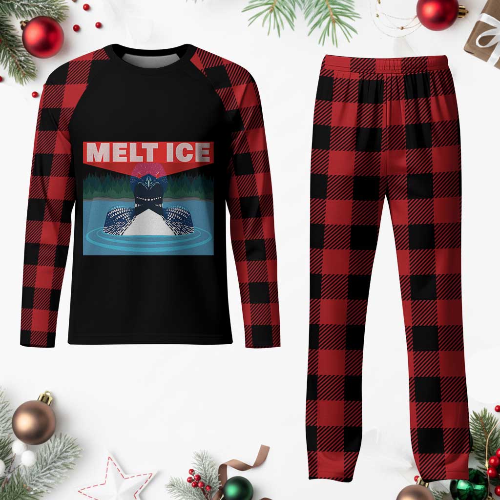 Melt Ice Red Eye Laser Loon Plaid Pajama Set Political Resistance Minnesota Protest