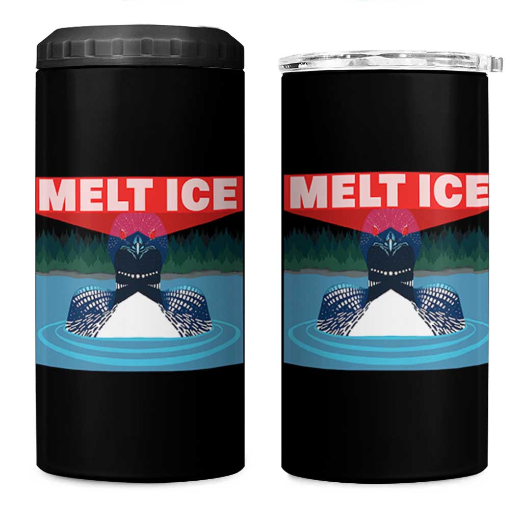 Melt Ice Red Eye Laser Loon 4 in 1 Can Cooler Tumbler Political Resistance Minnesota Protest