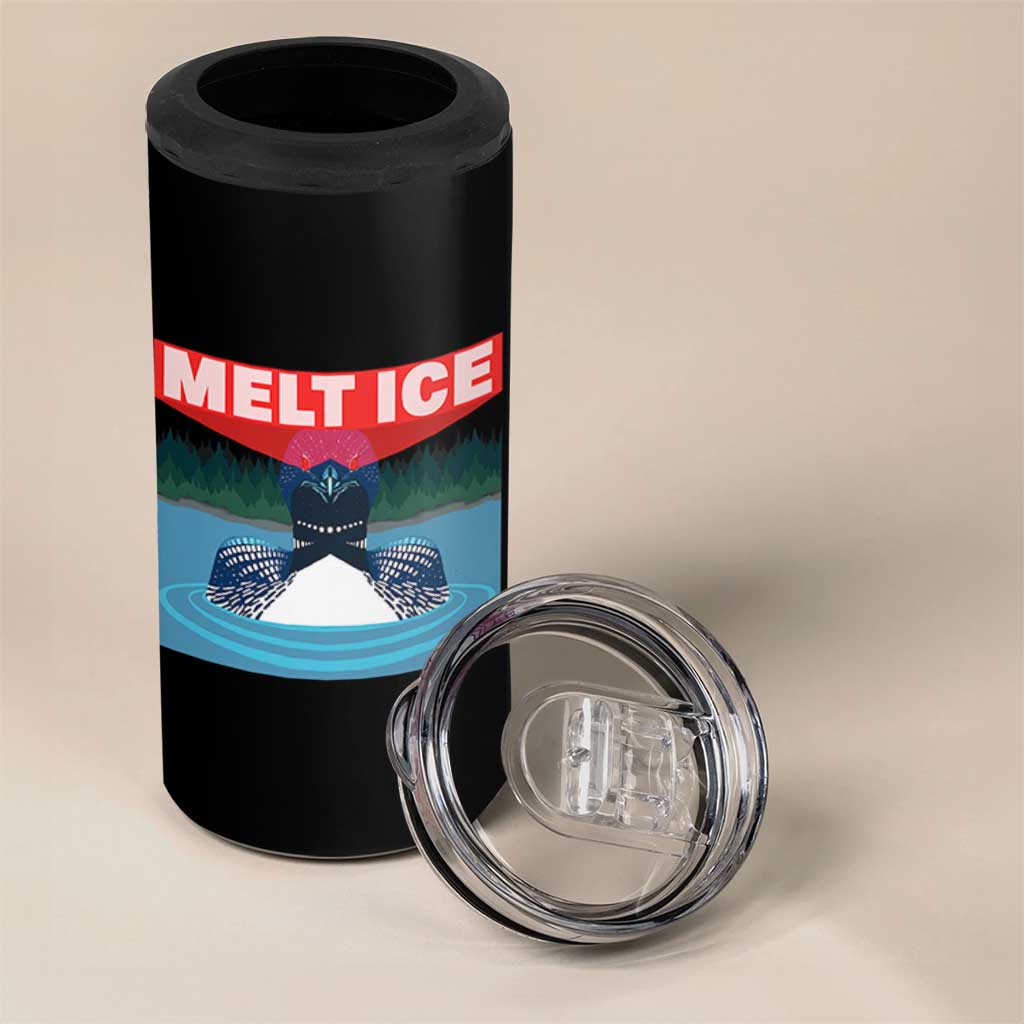 Melt Ice Red Eye Laser Loon 4 in 1 Can Cooler Tumbler Political Resistance Minnesota Protest