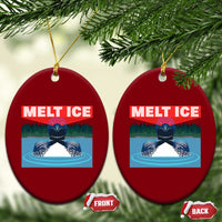 Melt Ice Red Eye Laser Loon Ceramic Ornament Political Resistance Minnesota Protest
