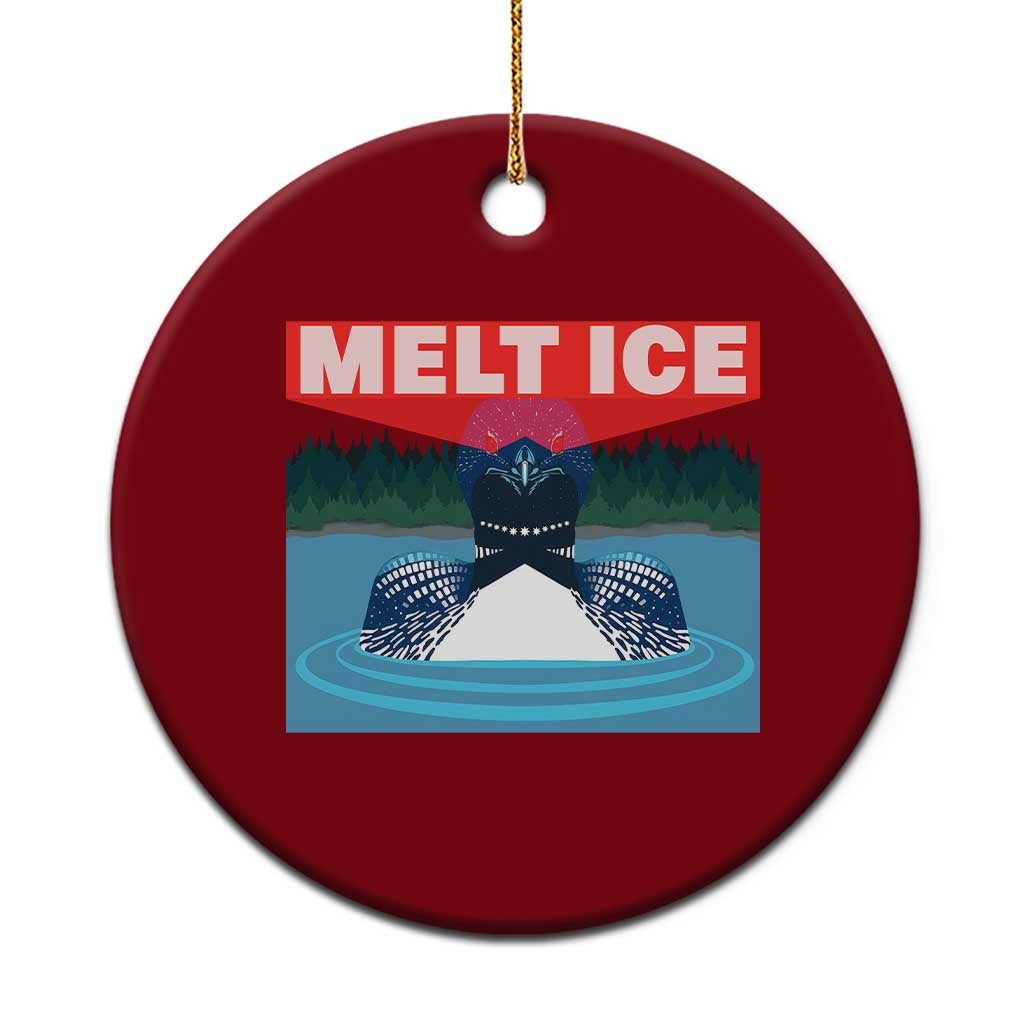 Melt Ice Red Eye Laser Loon Ceramic Ornament Political Resistance Minnesota Protest