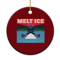 Melt Ice Red Eye Laser Loon Ceramic Ornament Political Resistance Minnesota Protest