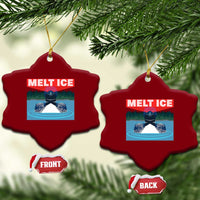 Melt Ice Red Eye Laser Loon Ceramic Ornament Political Resistance Minnesota Protest