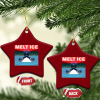 Melt Ice Red Eye Laser Loon Ceramic Ornament Political Resistance Minnesota Protest