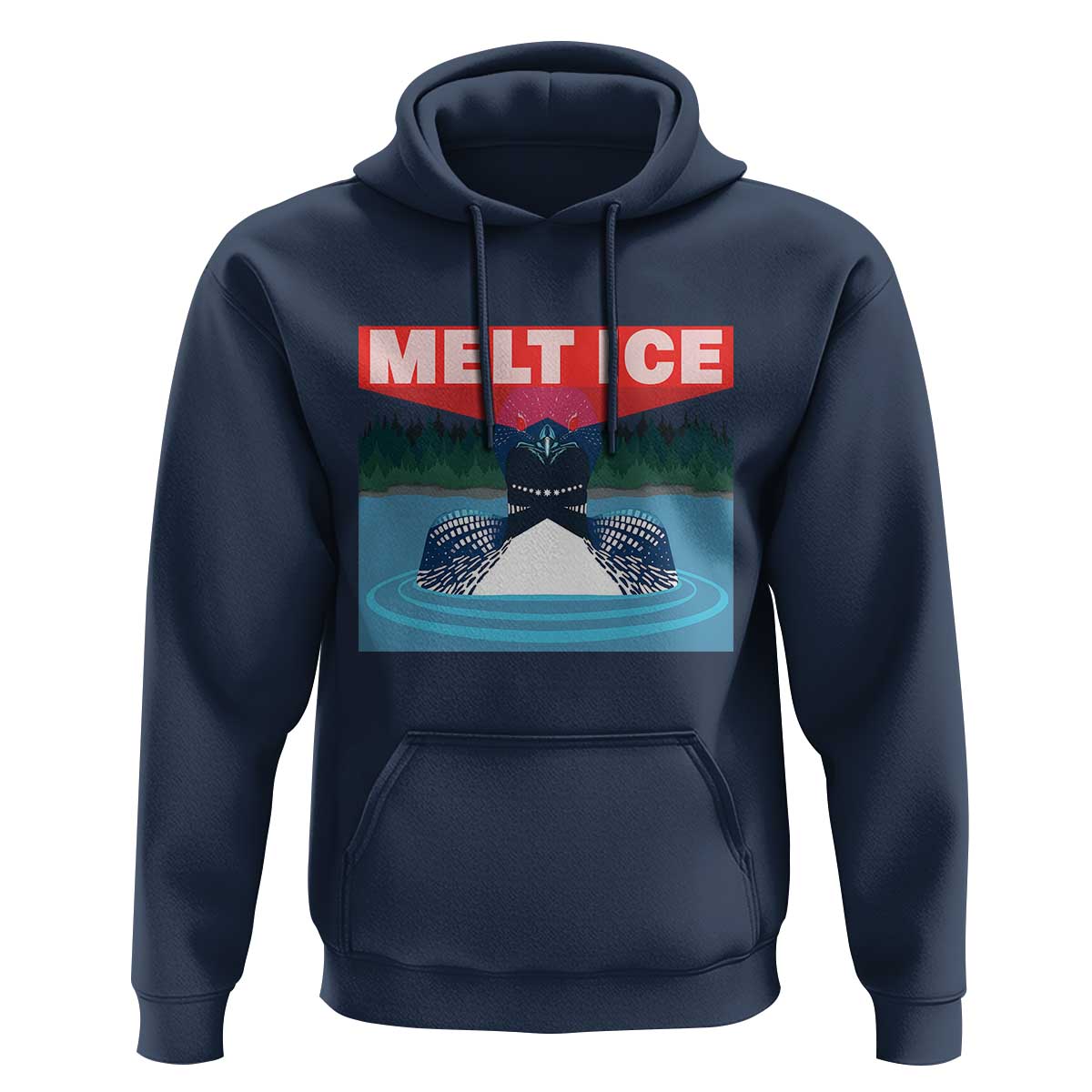 Melt Ice Red Eye Laser Loon Hoodie Political Resistance Minnesota Protest