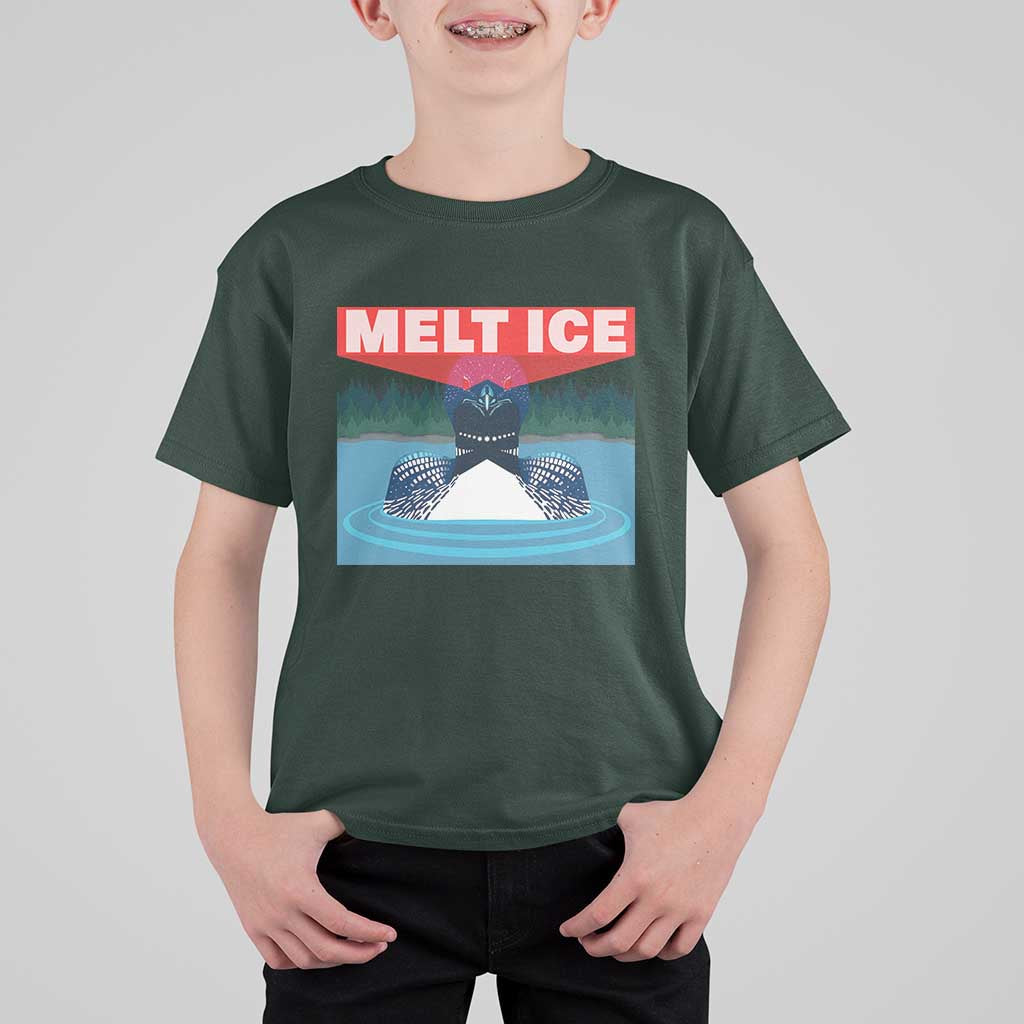 Melt Ice Red Eye Laser Loon T Shirt For Kid Political Resistance Minnesota Protest