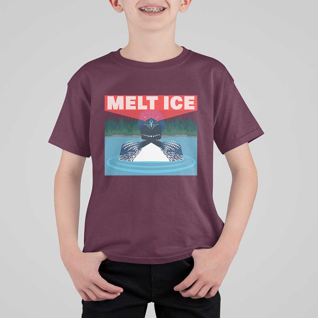 Melt Ice Red Eye Laser Loon T Shirt For Kid Political Resistance Minnesota Protest