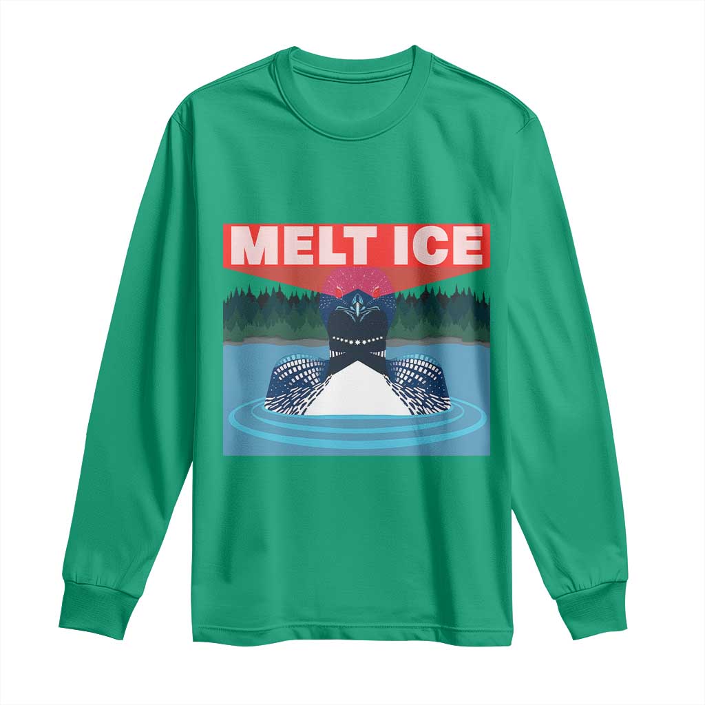 Melt Ice Red Eye Laser Loon Long Sleeve Shirt Political Resistance Minnesota Protest