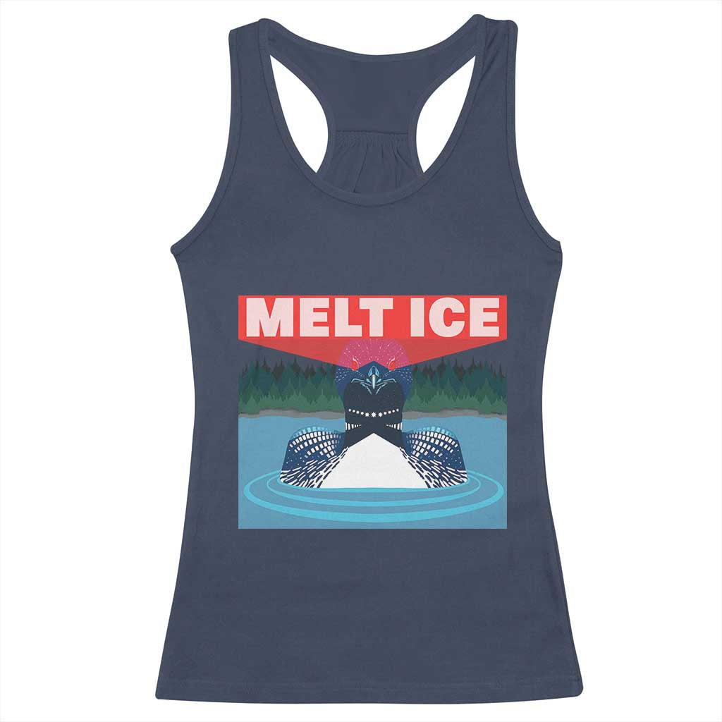 Melt Ice Red Eye Laser Loon Racerback Tank Top Political Resistance Minnesota Protest
