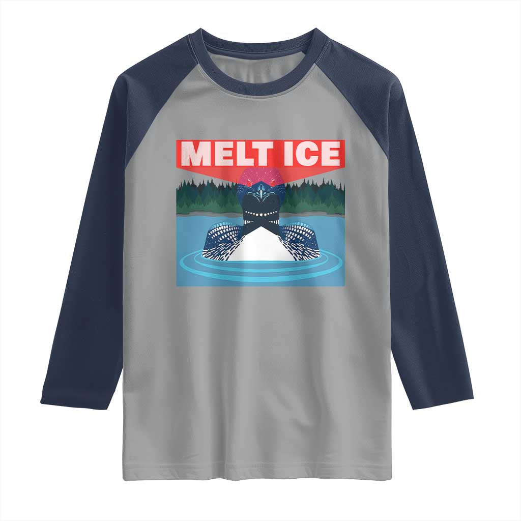Melt Ice Red Eye Laser Loon Raglan Shirt Political Resistance Minnesota Protest