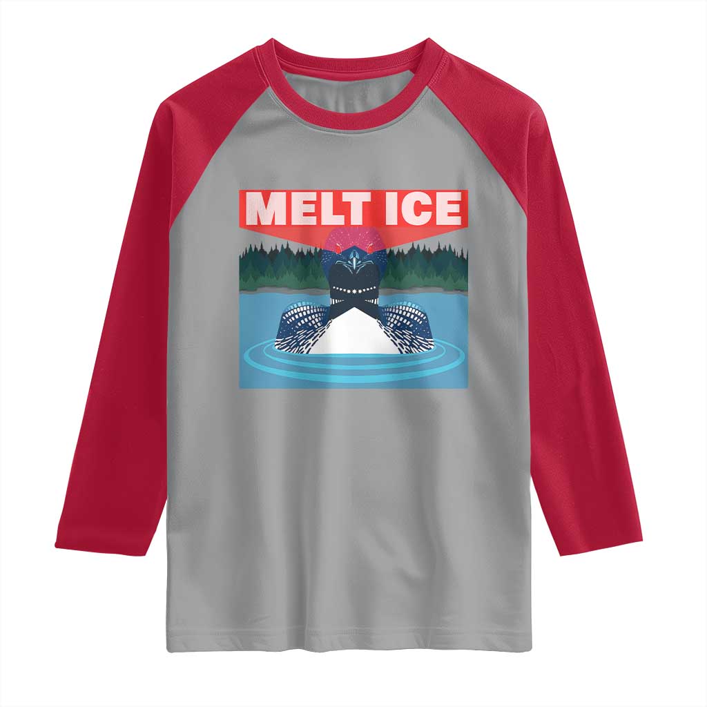 Melt Ice Red Eye Laser Loon Raglan Shirt Political Resistance Minnesota Protest
