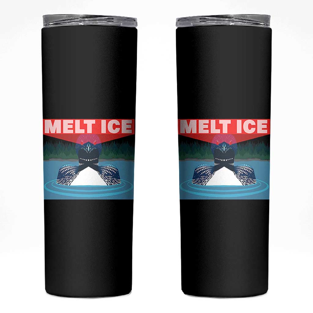 Melt Ice Red Eye Laser Loon Skinny Tumbler Political Resistance Minnesota Protest