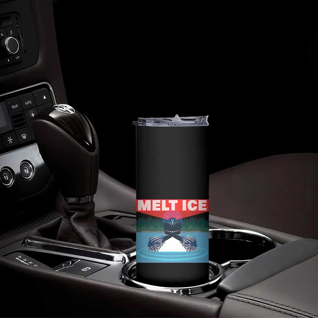 Melt Ice Red Eye Laser Loon Skinny Tumbler Political Resistance Minnesota Protest