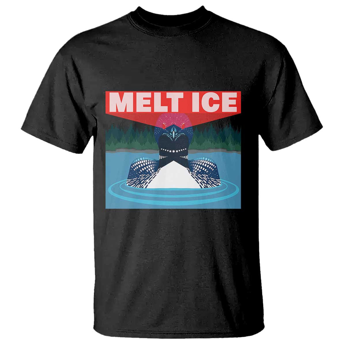 Melt Ice Red Eye Laser Loon T Shirt Political Resistance Minnesota Protest