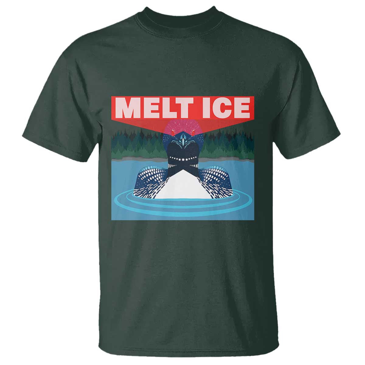 Melt Ice Red Eye Laser Loon T Shirt Political Resistance Minnesota Protest