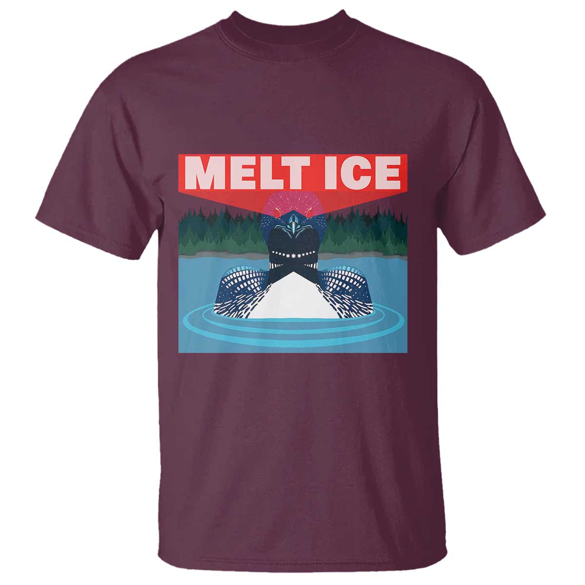 Melt Ice Red Eye Laser Loon T Shirt Political Resistance Minnesota Protest