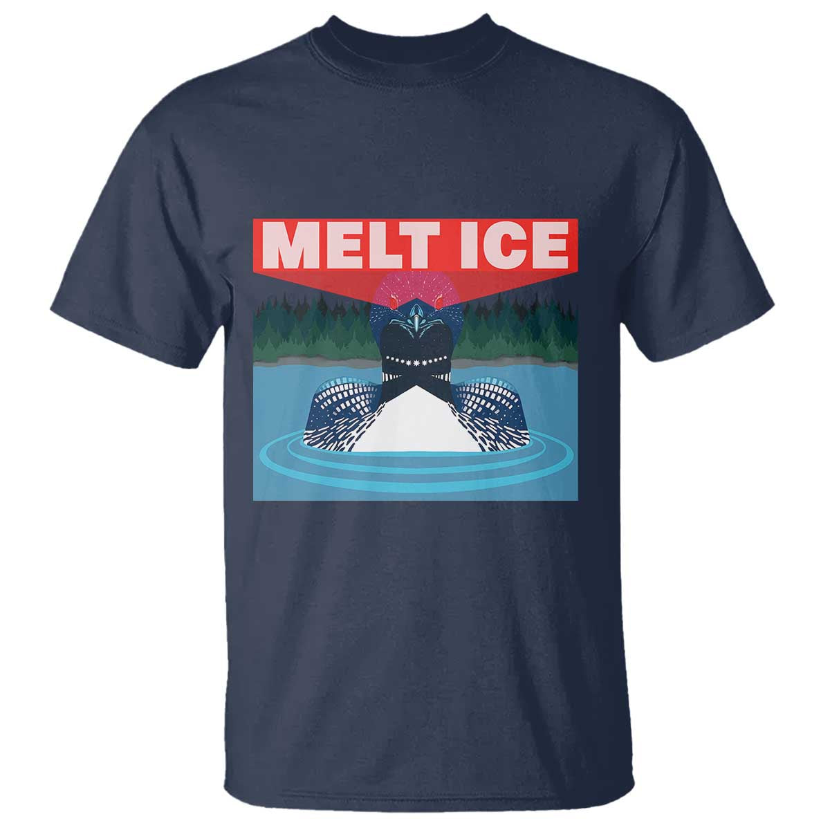 Melt Ice Red Eye Laser Loon T Shirt Political Resistance Minnesota Protest