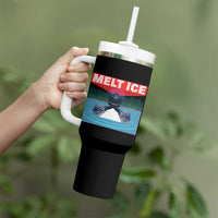 Melt Ice Red Eye Laser Loon Tumbler With Handle Political Resistance Minnesota Protest
