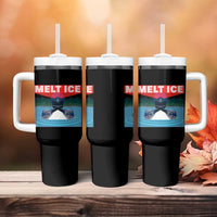 Melt Ice Red Eye Laser Loon Tumbler With Handle Political Resistance Minnesota Protest