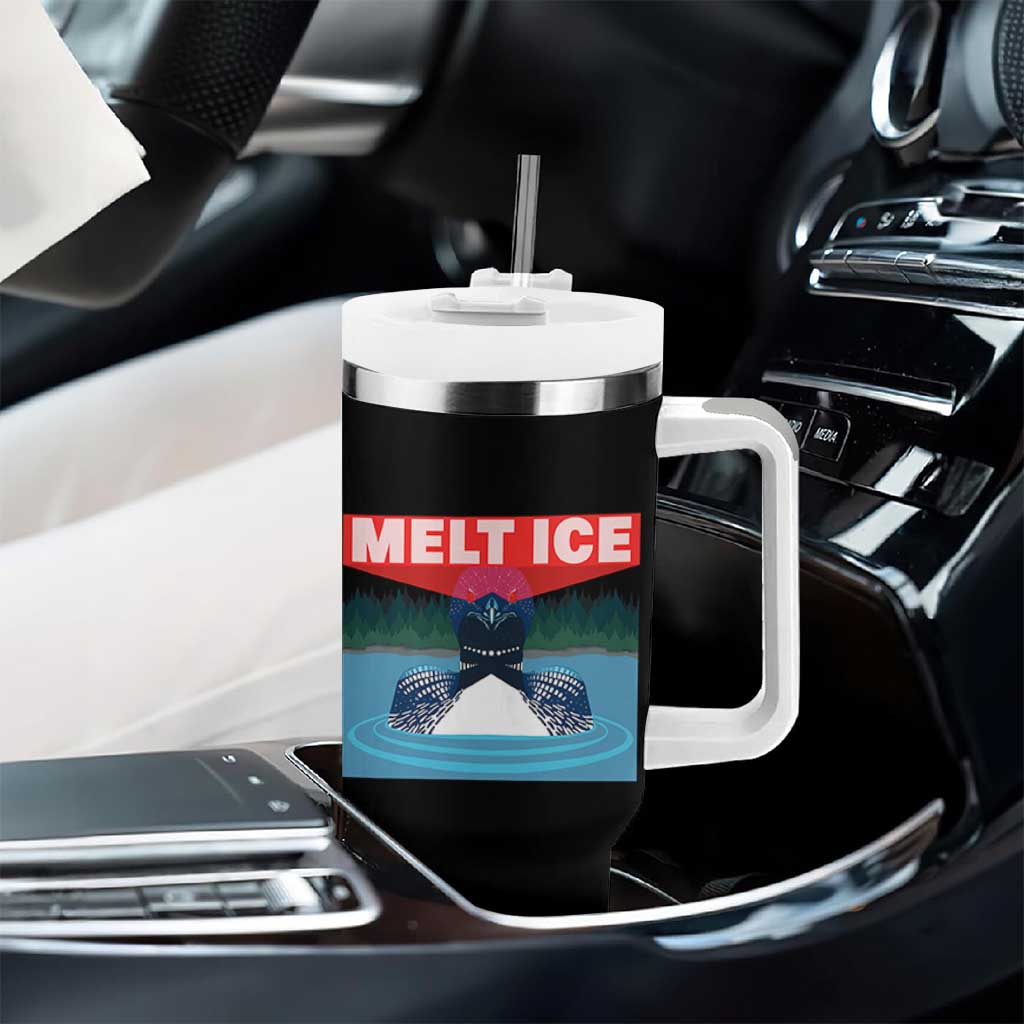 Melt Ice Red Eye Laser Loon Tumbler With Handle Political Resistance Minnesota Protest