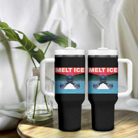 Melt Ice Red Eye Laser Loon Tumbler With Handle Political Resistance Minnesota Protest