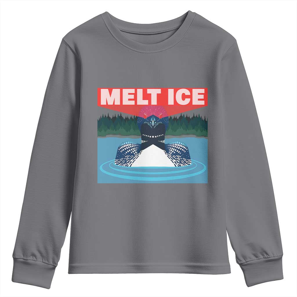 Melt Ice Red Eye Laser Loon Youth Sweatshirt Political Resistance Minnesota Protest