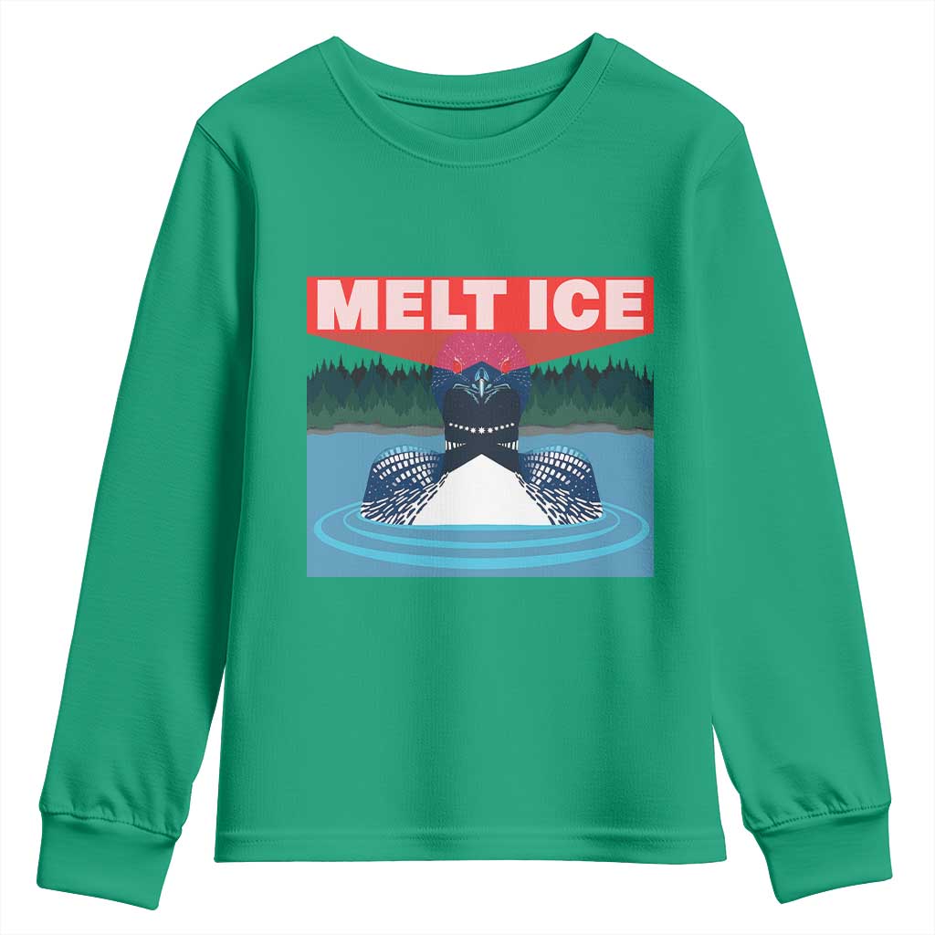Melt Ice Red Eye Laser Loon Youth Sweatshirt Political Resistance Minnesota Protest