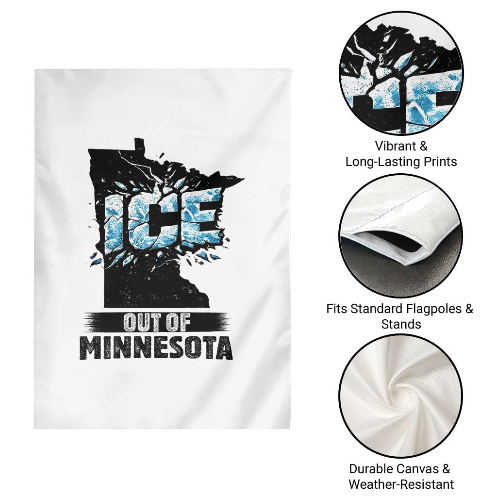 Ice Out of Minnesota Garden Flag MN State Map Abolish Ice Protest