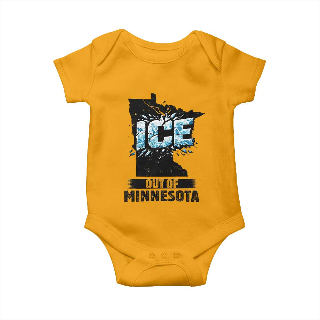 Ice Out of Minnesota Baby Onesie MN State Map Abolish Ice Protest
