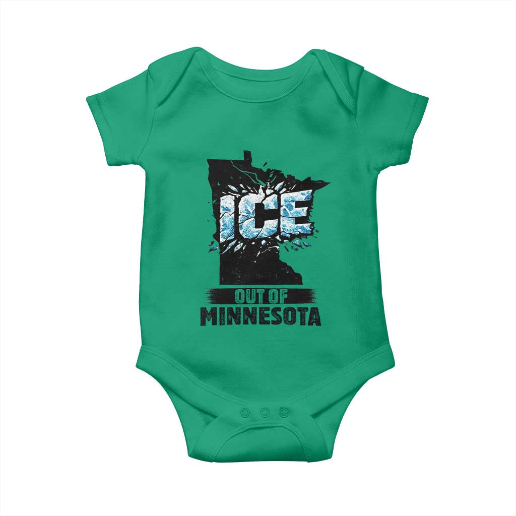 Ice Out of Minnesota Baby Onesie MN State Map Abolish Ice Protest