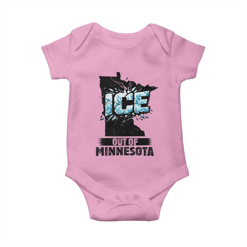 Ice Out of Minnesota Baby Onesie MN State Map Abolish Ice Protest