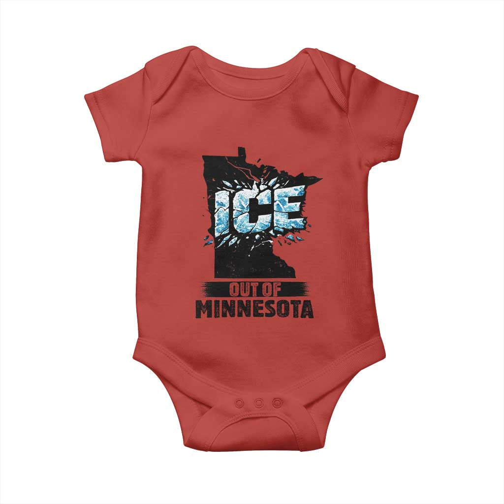 Ice Out of Minnesota Baby Onesie MN State Map Abolish Ice Protest