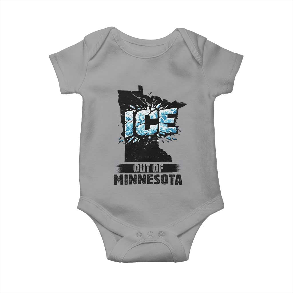 Ice Out of Minnesota Baby Onesie MN State Map Abolish Ice Protest