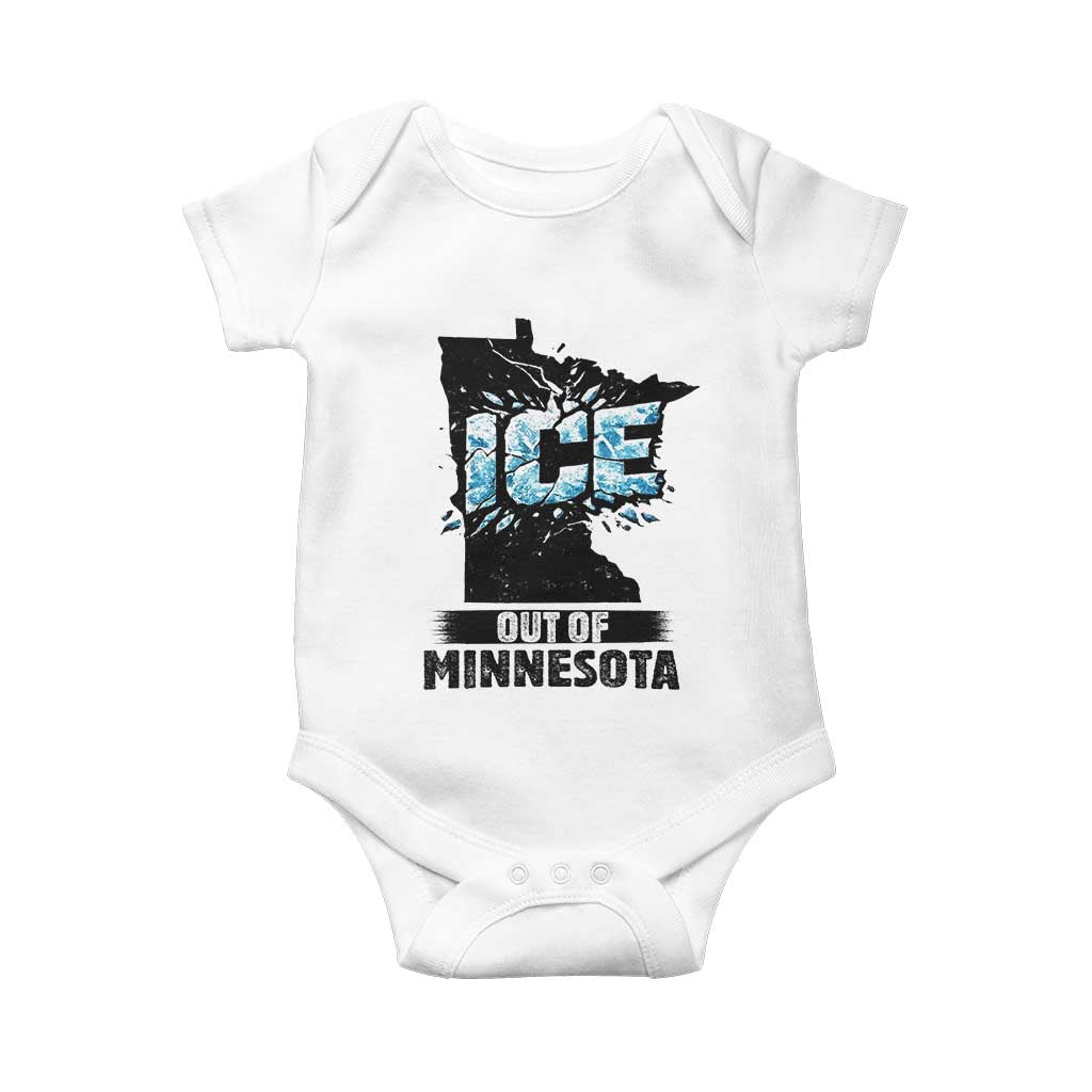 Ice Out of Minnesota Baby Onesie MN State Map Abolish Ice Protest