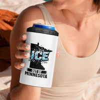 Ice Out of Minnesota 4 in 1 Can Cooler Tumbler MN State Map Abolish Ice Protest