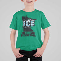 Ice Out of Minnesota T Shirt For Kid MN State Map Abolish Ice Protest