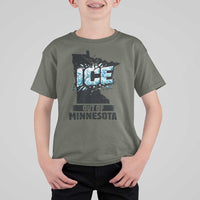 Ice Out of Minnesota T Shirt For Kid MN State Map Abolish Ice Protest