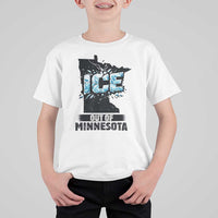 Ice Out of Minnesota T Shirt For Kid MN State Map Abolish Ice Protest
