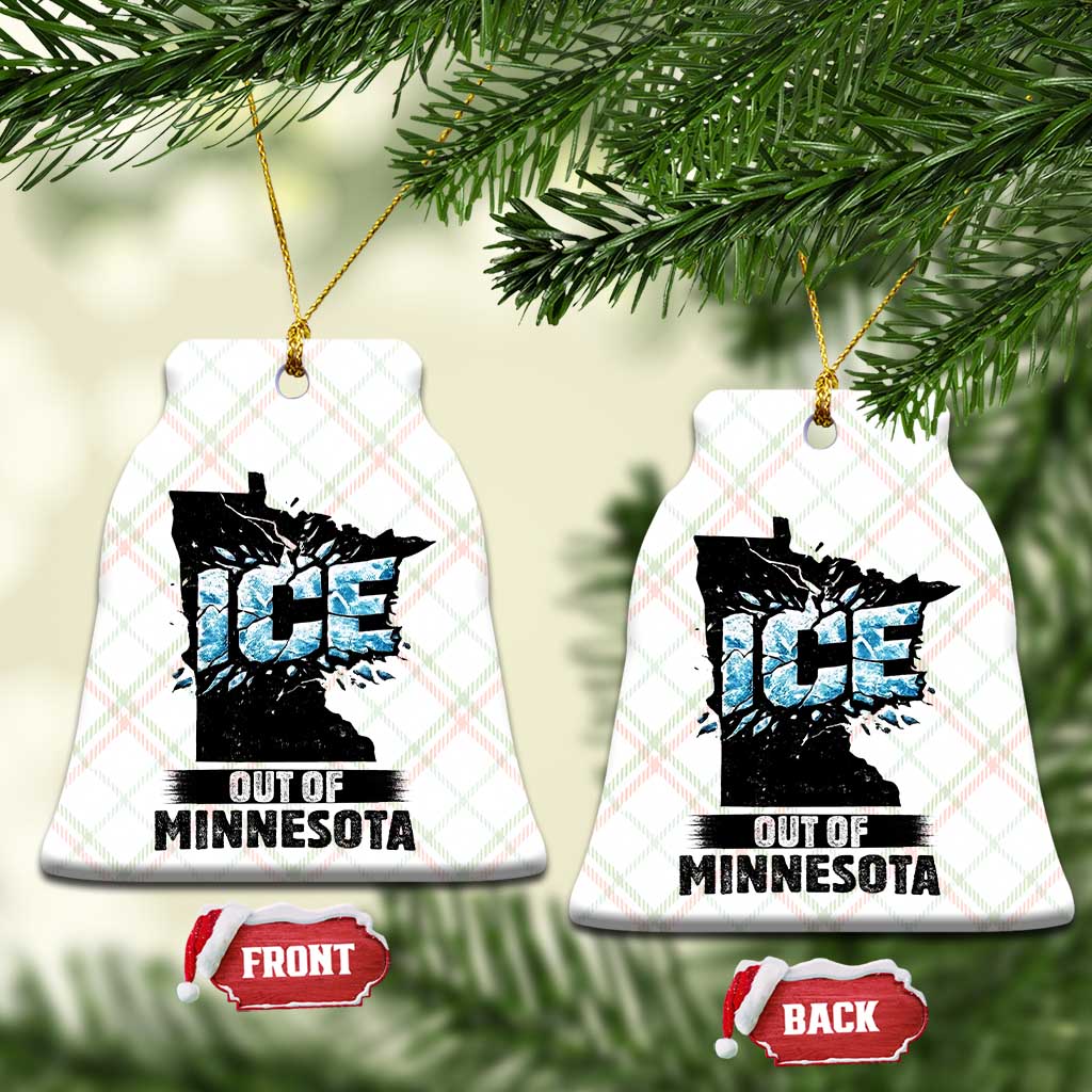 Ice Out of Minnesota Ceramic Ornament MN State Map Abolish Ice Protest