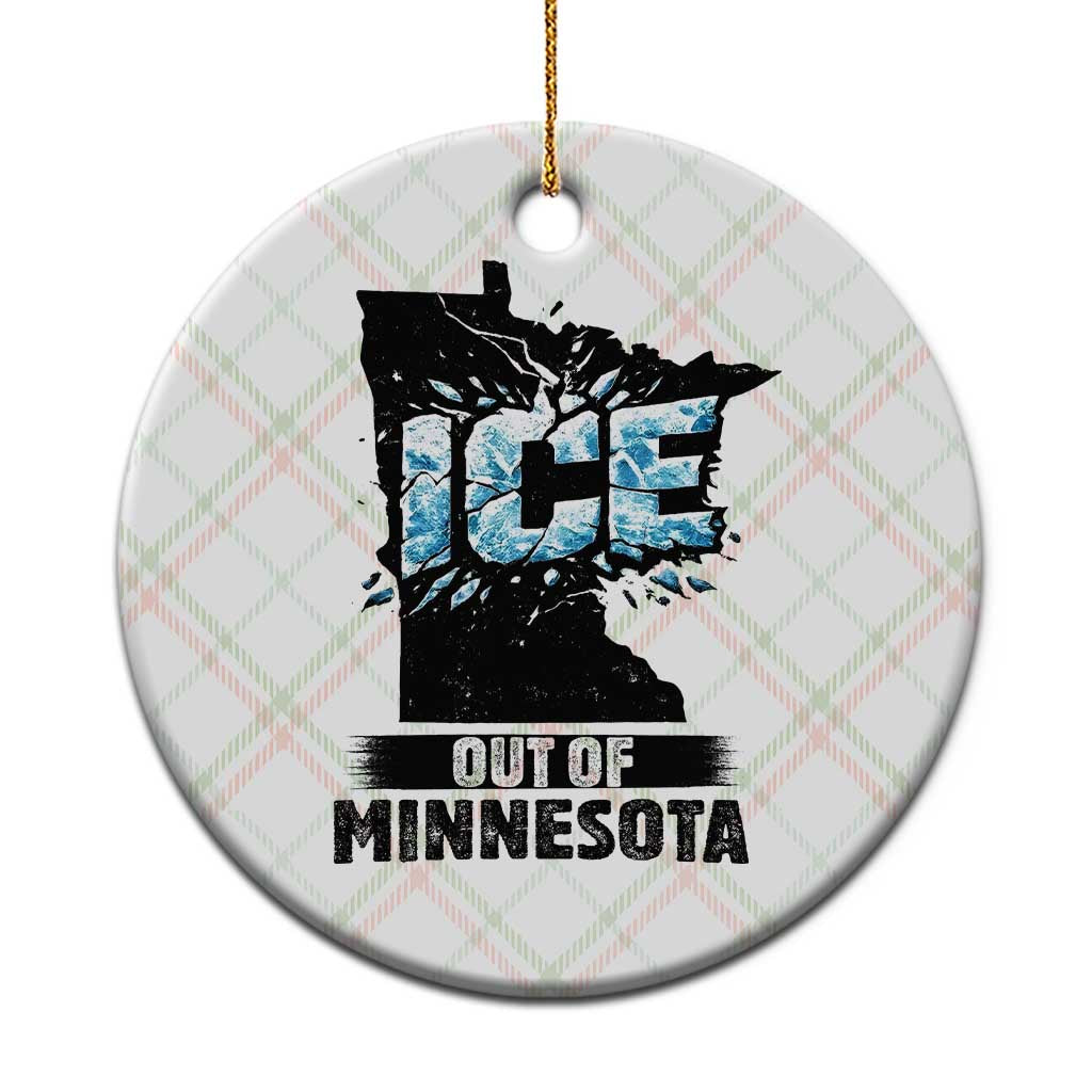 Ice Out of Minnesota Ceramic Ornament MN State Map Abolish Ice Protest