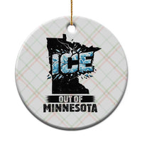 Ice Out of Minnesota Ceramic Ornament MN State Map Abolish Ice Protest