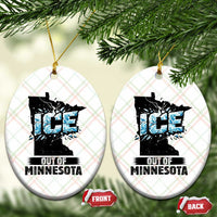 Ice Out of Minnesota Ceramic Ornament MN State Map Abolish Ice Protest