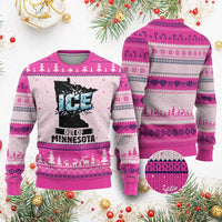 Ice Out of Minnesota Ugly Christmas Sweater MN State Map Abolish Ice Protest