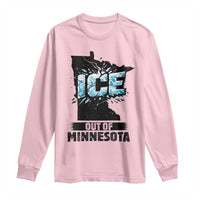 Ice Out of Minnesota Long Sleeve Shirt MN State Map Abolish Ice Protest