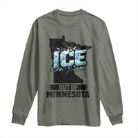 Ice Out of Minnesota Long Sleeve Shirt MN State Map Abolish Ice Protest