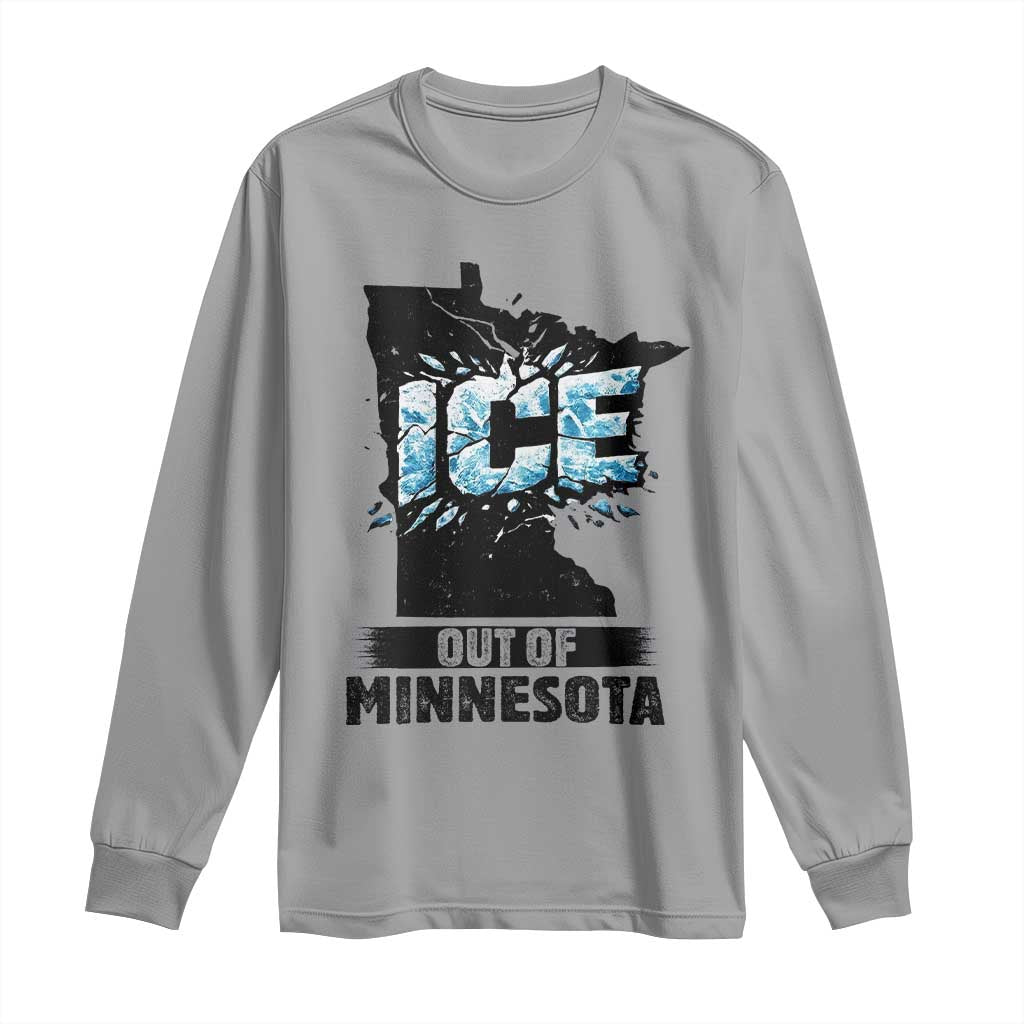 Ice Out of Minnesota Long Sleeve Shirt MN State Map Abolish Ice Protest